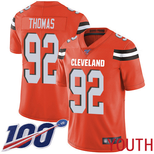 Cleveland Browns Chad Thomas Youth Orange Limited Jersey #92 NFL Football Alternate 100th Season Vapor Untouchable